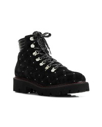 Женские черные замшевые ботинки на шнуровке от Baldinini