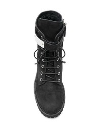 Женские черные замшевые ботинки на шнуровке от Giuseppe Zanotti Design