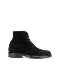 Женские черные замшевые ботинки на шнуровке от Saint Laurent