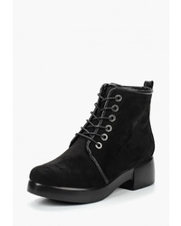 Женские черные замшевые ботинки на шнуровке от T.Taccardi