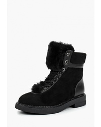 Женские черные замшевые ботинки на шнуровке от Teetspace