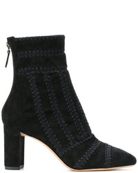 Женские черные замшевые ботинки с вышивкой от Alexandre Birman
