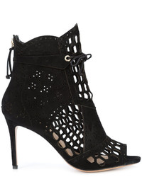 Женские черные замшевые ботинки с вышивкой от Rachel Zoe