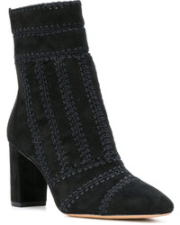 Женские черные замшевые ботинки с вышивкой от Alexandre Birman