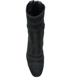 Женские черные замшевые ботинки с вышивкой от Alexandre Birman