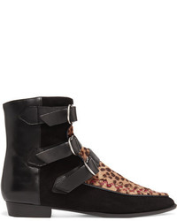 Женские черные замшевые ботинки с леопардовым принтом от Isabel Marant