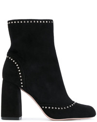 Женские черные замшевые ботинки с шипами от RED Valentino