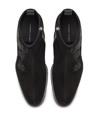 Мужские черные замшевые ботинки челси с принтом от Giuseppe Zanotti