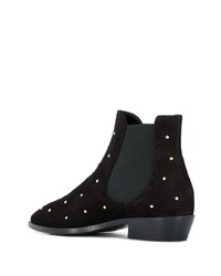 Женские черные замшевые ботинки челси с шипами от AGL