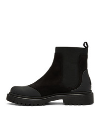Женские черные замшевые ботинки челси от Moncler