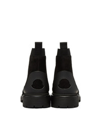 Женские черные замшевые ботинки челси от Moncler