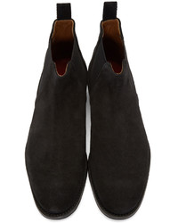 Мужские черные замшевые ботинки челси от Grenson