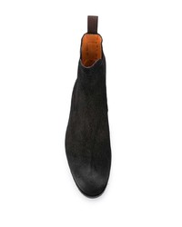 Мужские черные замшевые ботинки челси от Santoni