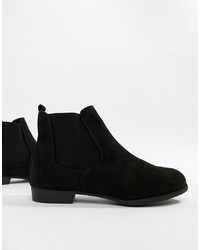 Женские черные замшевые ботинки челси от New Look