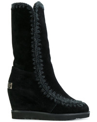 Женские черные замшевые ботинки от Mou