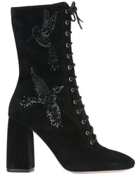 Женские черные замшевые ботинки от RED Valentino