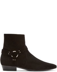Мужские черные замшевые ботинки от Saint Laurent