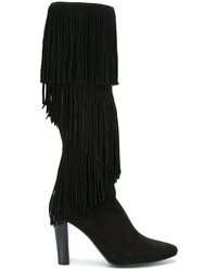 Женские черные замшевые ботинки от Saint Laurent