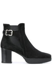Женские черные замшевые ботинки от Tod's