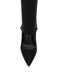 Черные замшевые ботфорты с вырезом от Giuseppe Zanotti Design