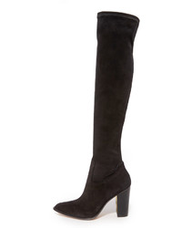 Черные замшевые ботфорты от Rachel Zoe