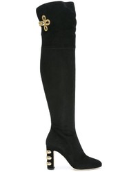 Черные замшевые ботфорты от Dolce & Gabbana
