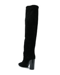 Черные замшевые ботфорты от Saint Laurent