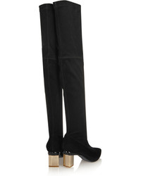 Черные замшевые ботфорты от Nicholas Kirkwood