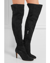 Черные замшевые ботфорты от Gianvito Rossi