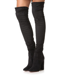 Черные замшевые ботфорты от Aquazzura