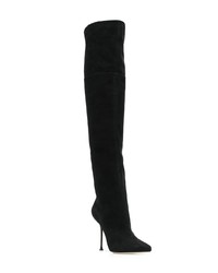 Черные замшевые ботфорты от Sergio Rossi