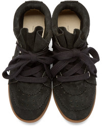 Женские черные замшевые высокие кеды от Isabel Marant