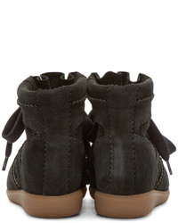 Женские черные замшевые высокие кеды от Isabel Marant