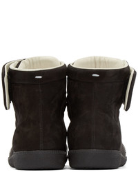 Мужские черные замшевые высокие кеды от Maison Margiela