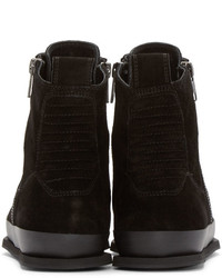 Женские черные замшевые высокие кеды от Ann Demeulemeester