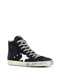 Мужские черные замшевые высокие кеды от Golden Goose