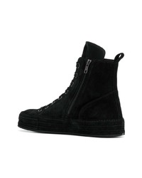 Мужские черные замшевые высокие кеды от Ann Demeulemeester