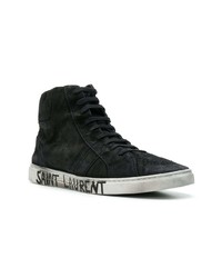 Мужские черные замшевые высокие кеды от Saint Laurent