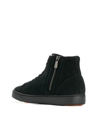 Мужские черные замшевые высокие кеды от Santoni