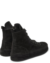 Мужские черные замшевые высокие кеды от Ann Demeulemeester
