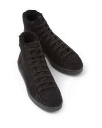 Мужские черные замшевые высокие кеды от Prada