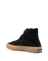 Мужские черные замшевые высокие кеды от Tom Ford