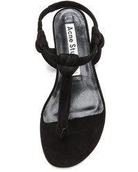 Черные замшевые вьетнамки от Acne Studios