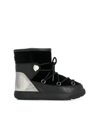 Женские черные замшевые зимние ботинки от Moncler