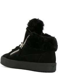 Женские черные замшевые кеды от Giuseppe Zanotti Design