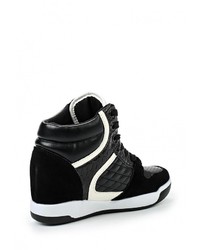 Черные замшевые кроссовки на танкетке от Anesia