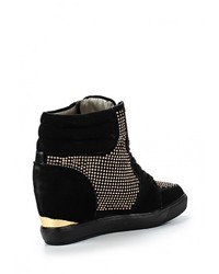 Черные замшевые кроссовки на танкетке от Burlesque