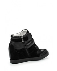 Черные замшевые кроссовки на танкетке от Keddo