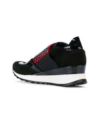 Черные замшевые кроссовки на танкетке от Loriblu