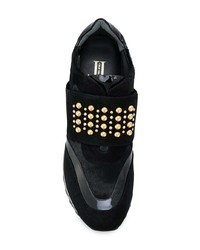 Черные замшевые кроссовки на танкетке от Loriblu